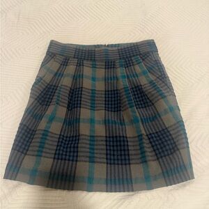 Urban Outfitters Lark & Wolff Blue & Gray Plaid Pleated Mini Skirt